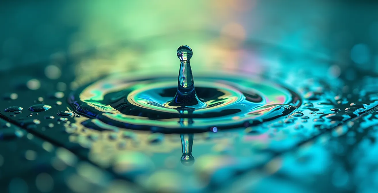 Vue macro de l'action enzymatique sur une surface