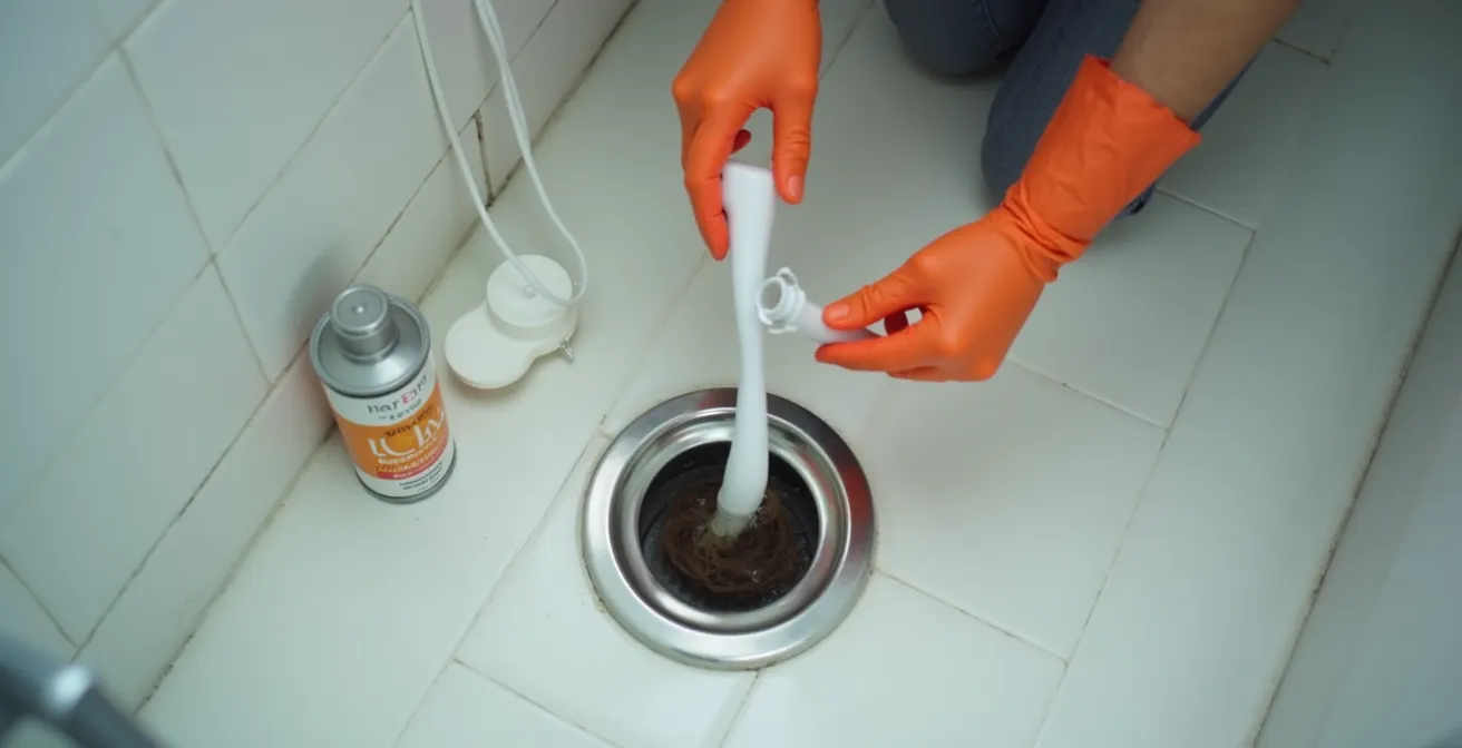 Outils de débouchage écologique et drain de douche avec filtre préventif