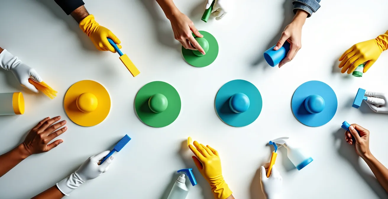 Procédures de nettoyage visuelles avec pictogrammes SIMDUT adaptées pour une main-d'œuvre multiculturelle