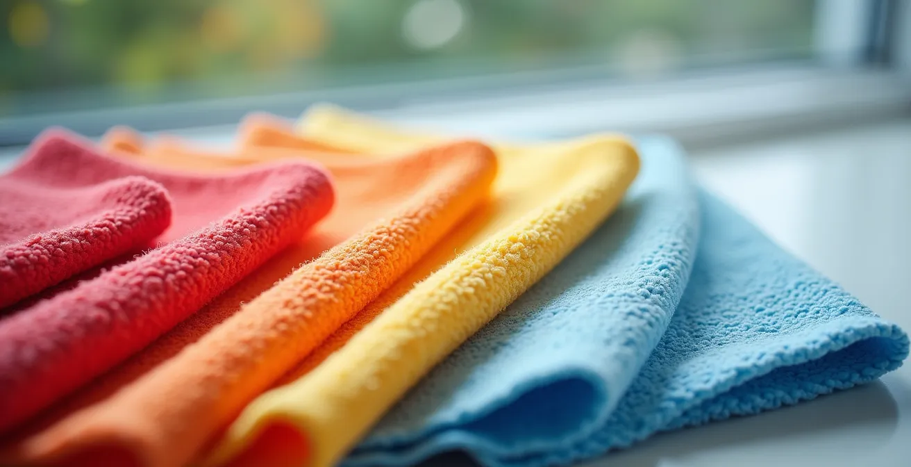 Système de chiffons codés par couleur pour le nettoyage hospitalier